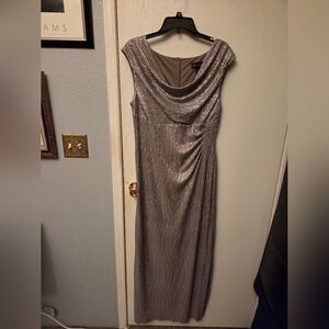 Connected Apparel Metallic Maxi Dress